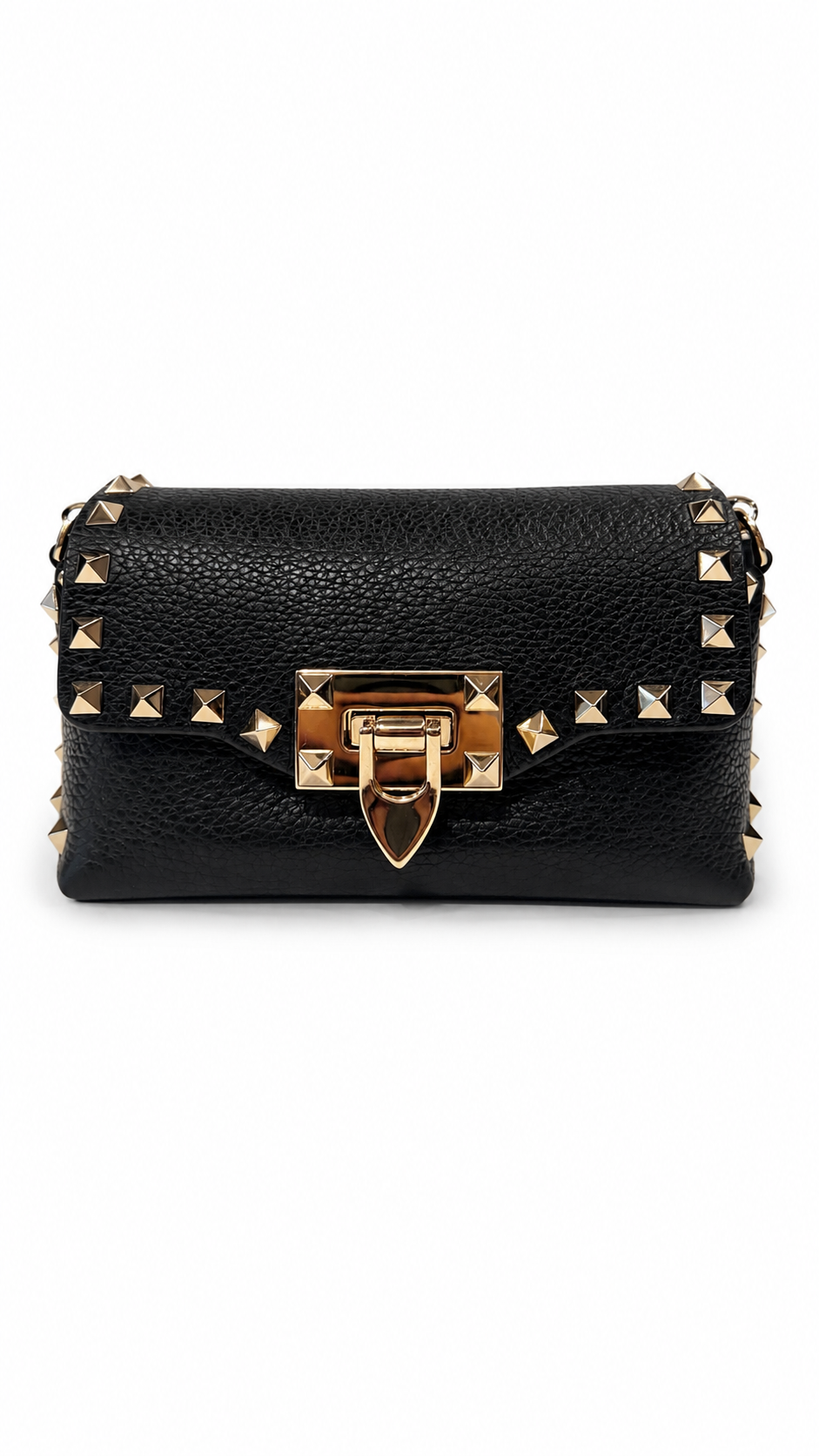 Valentino Garavani Black Mini Rockstud Leather Crossbody Bag