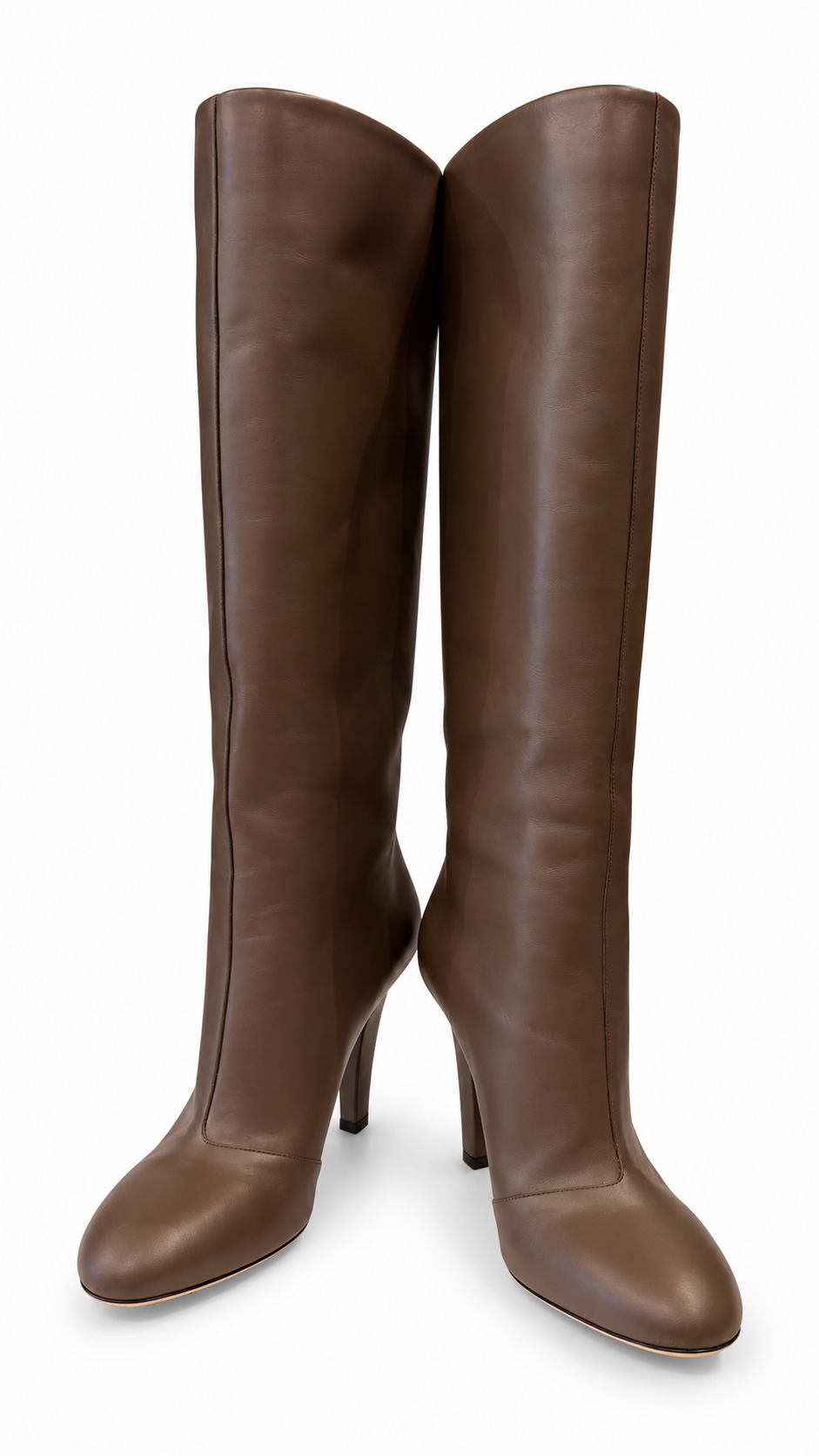 FENDI BROWN LEATHER BOOTS - SIZE 39