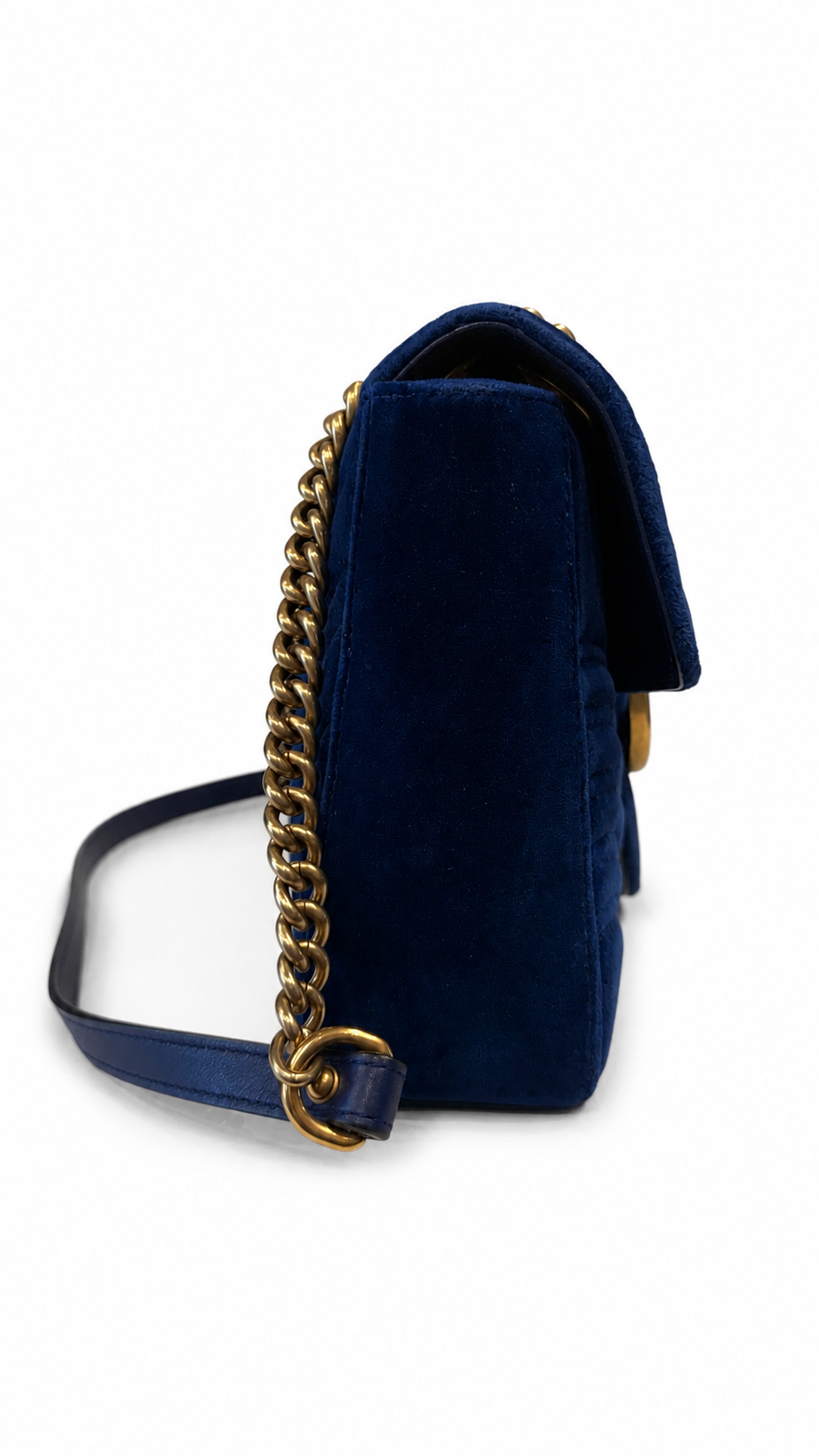 Gucci Blue Velvet Marmont Shoulder Bag