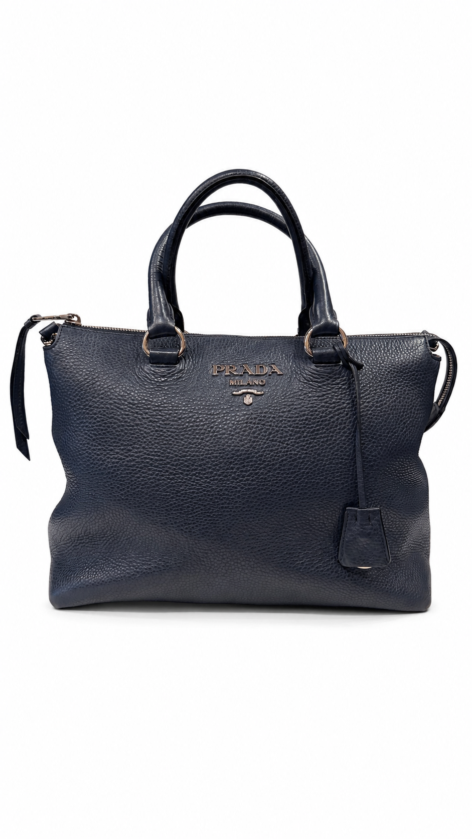 Prada Blue with Silver-tone Logo Hardware Bag