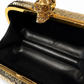 Alexander Mcqueen Gold Sequin and Crystal Skull Clutch
