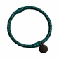 BOTTEGA VENETA BLUE INTRECCIATO LEATHER BANGLE BRACELET