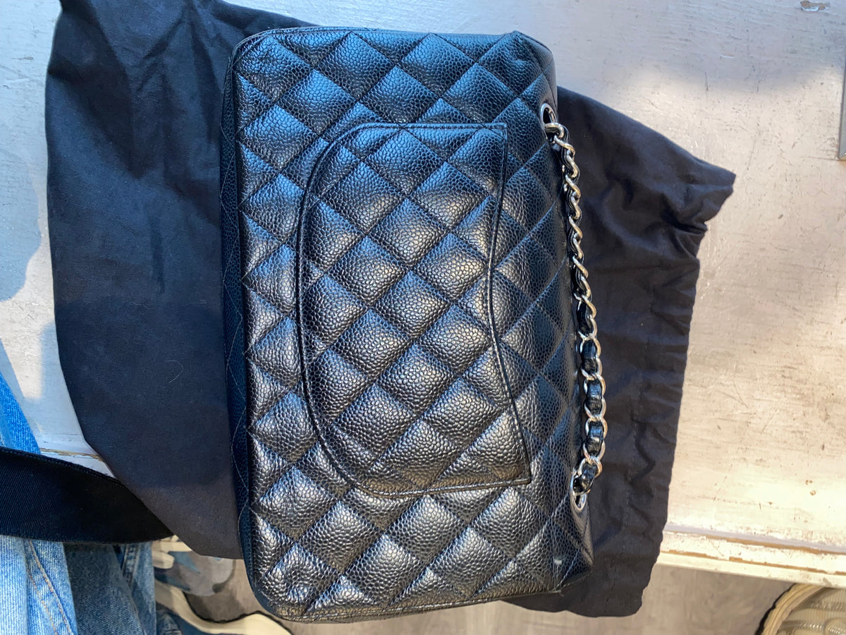 Chanel Caviar Double Flap Silver Hardware