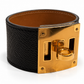 HERMES KELLY DOG BRACELET IN BLACK LEATHER
