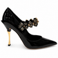 DOLCE AND GABBANA BLACK PATENT MARY JANE WITH CRYSTALS - SIZE 39