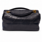 Saint Laurent Navy Chain Bag with Stiching 1/2 Triangle Decor