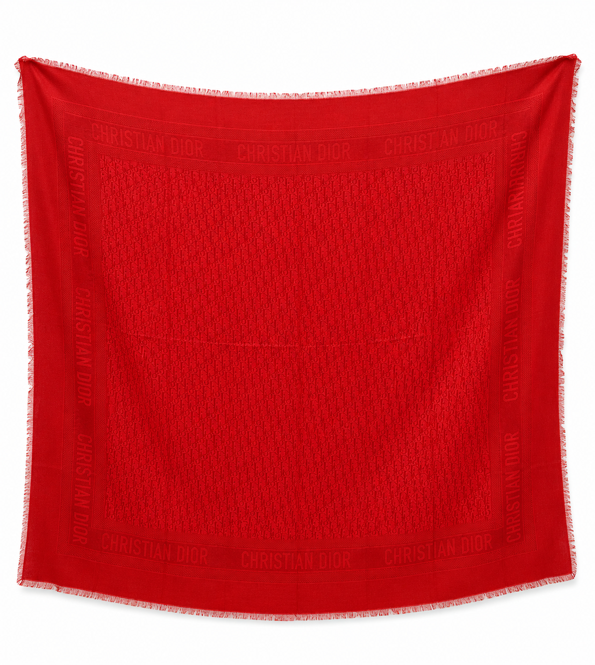 Christian Dior Red Monogram Scarf