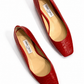 JIMMY CHOO LEATHER CROC EMBOSSED BALLET FLATS - SIZE 39.5