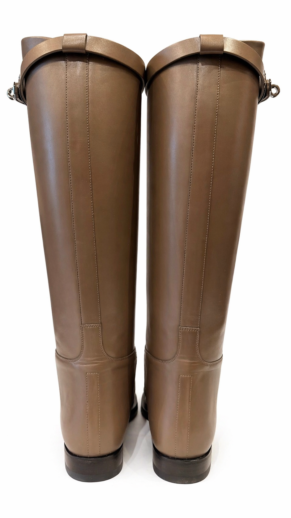 HERMES JUMPING BOOTS - BEIGE/ETOUPE  - SIZE 38.5