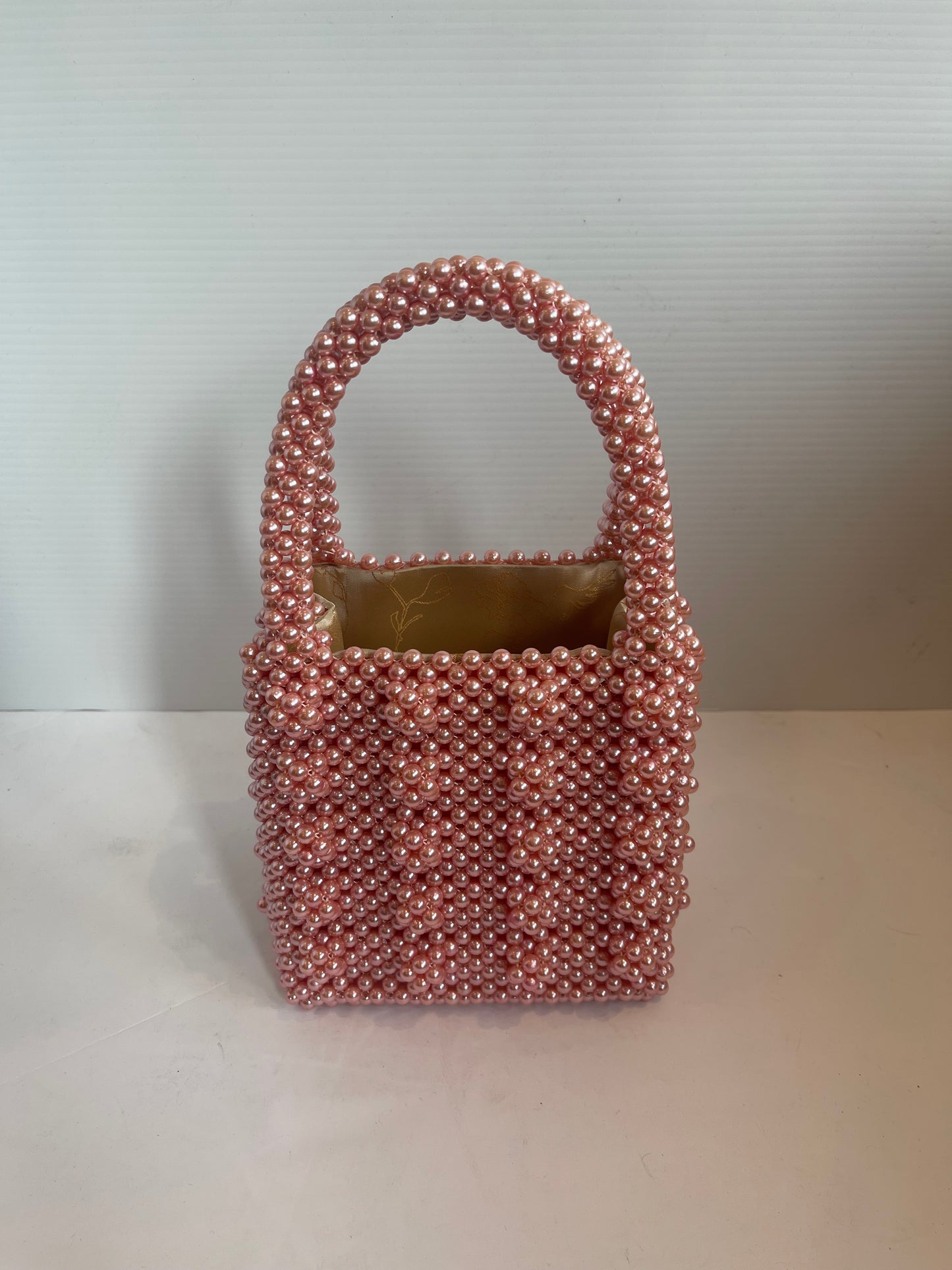 Blush Tone Faux Pearl Handbag