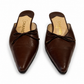CHANEL VINTAGE BROWN MULES IN BROWN CALFSKIN