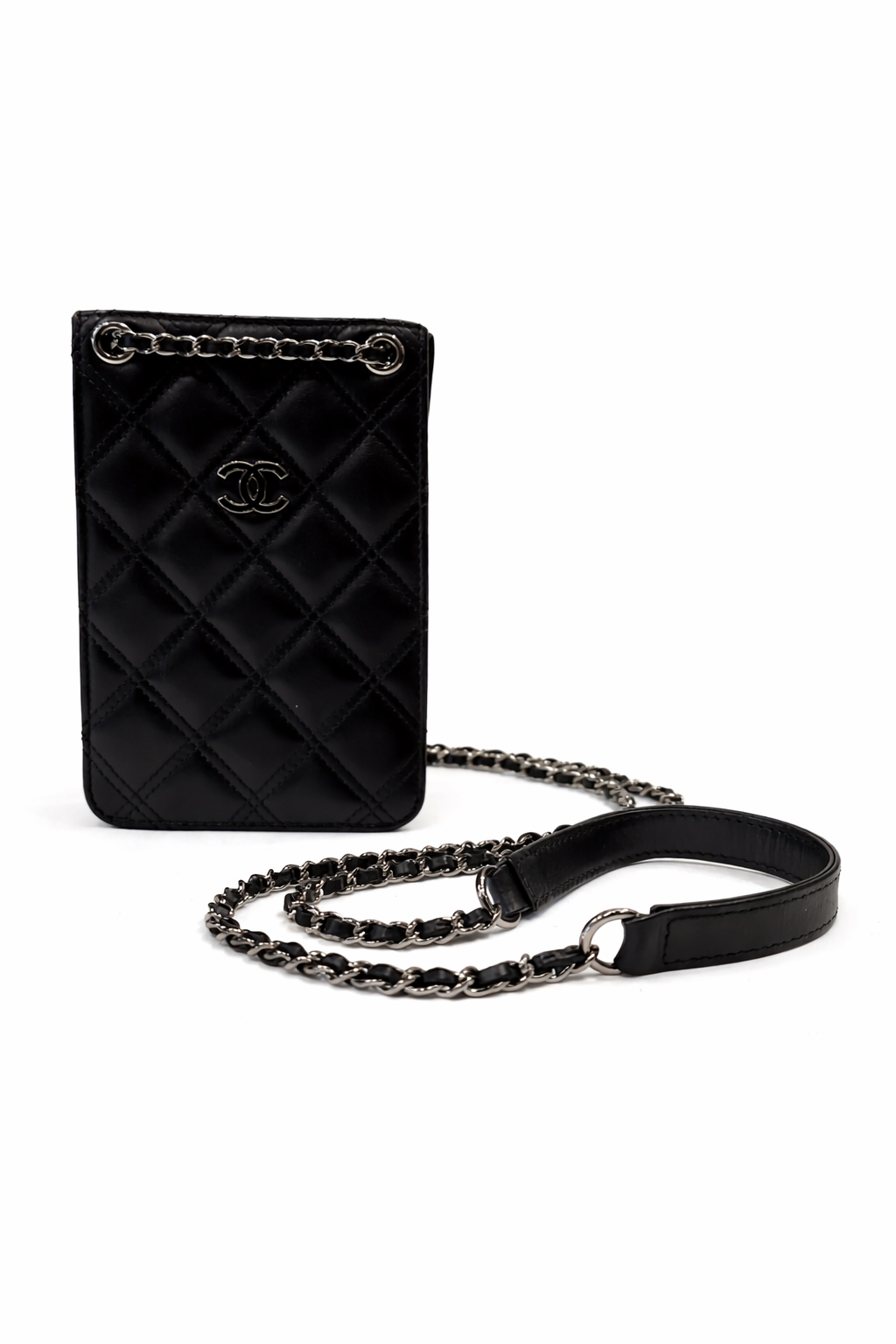 CHANEL LEATHER CROSSBODY WALLET ON CHAIN