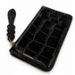 alexander mcqueen croc embossed black leather wallet