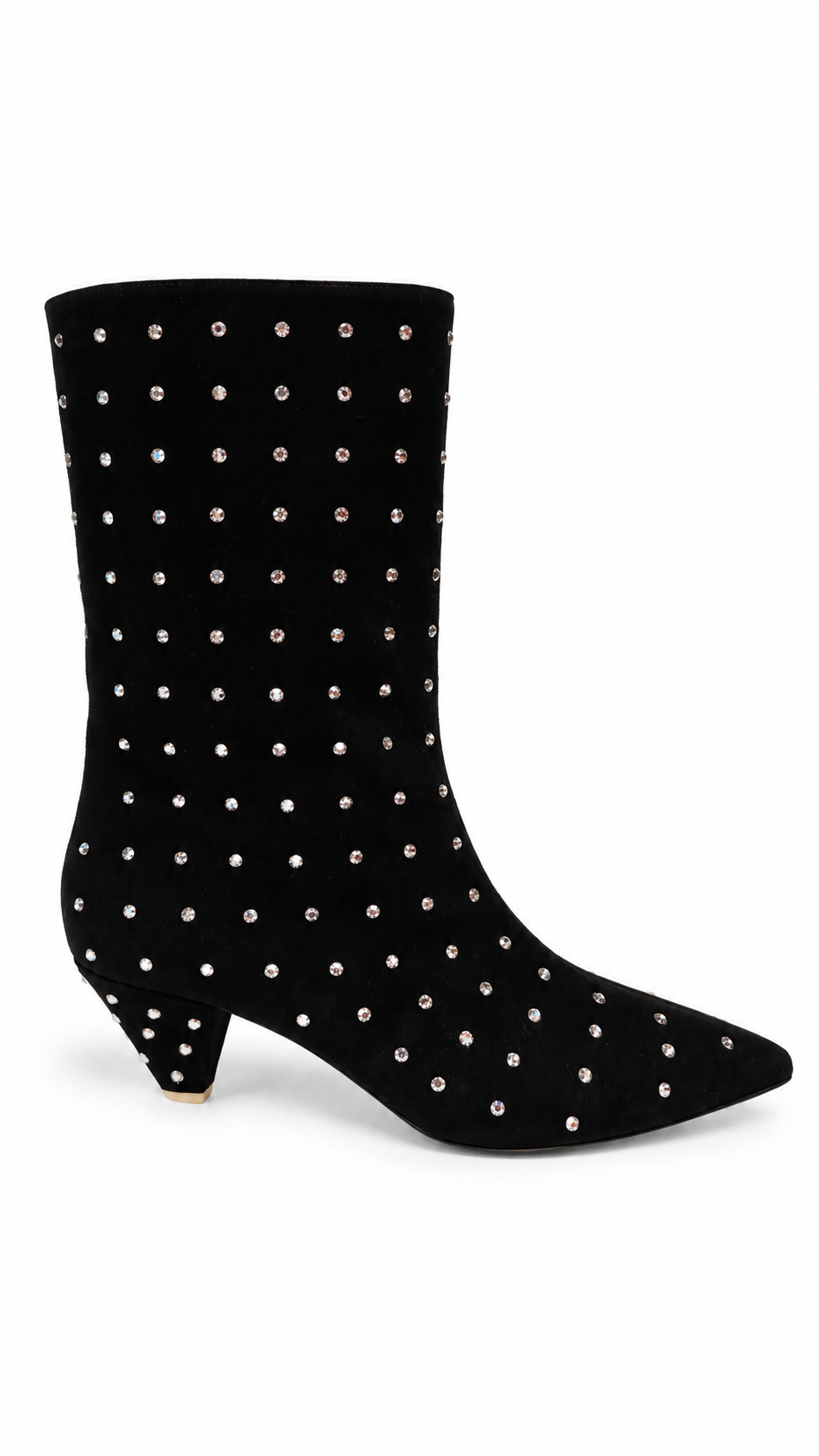 ATTICO BLACK SUEDE BOOTS WITH RHINESTONES - SIZE 39
