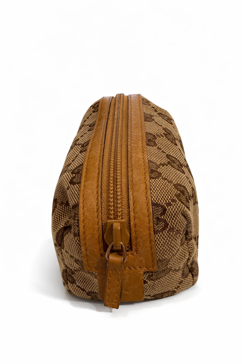 Gucci GG Canvas Leather Mini Cosmetic Pouch