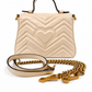 GUCCI WHITE CALFSKIN MATELASSE MINI GG MARMONT BAG