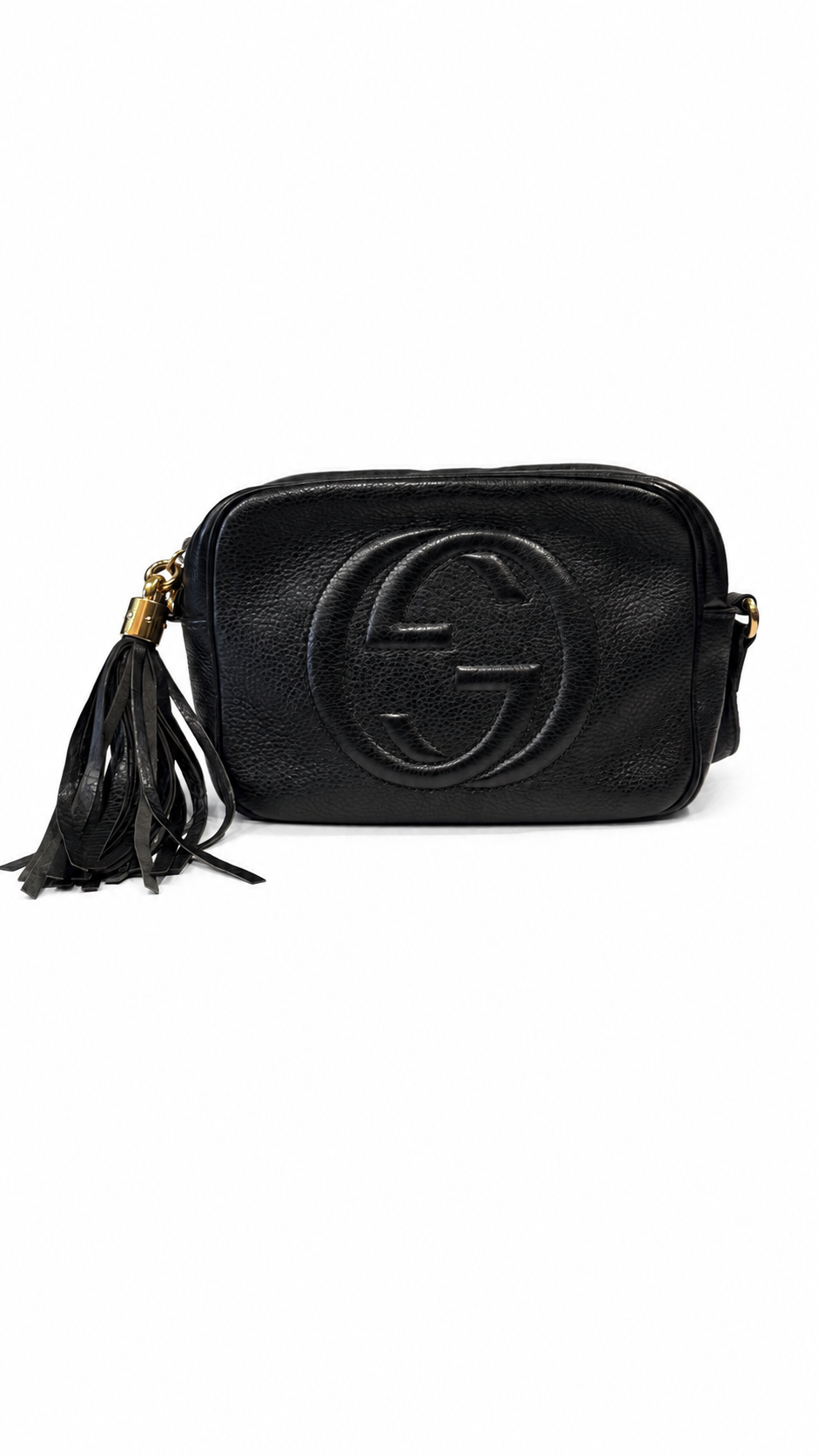 gucci black soho small leather disco bag