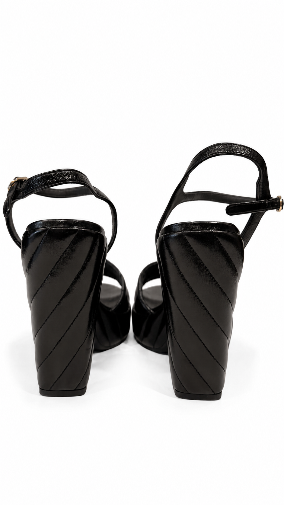 Chanel Lambskin Quilted Peep Toe Wedge Sandals - SIZE 37.5