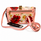 dolce and gabbana pink peony print box clutch