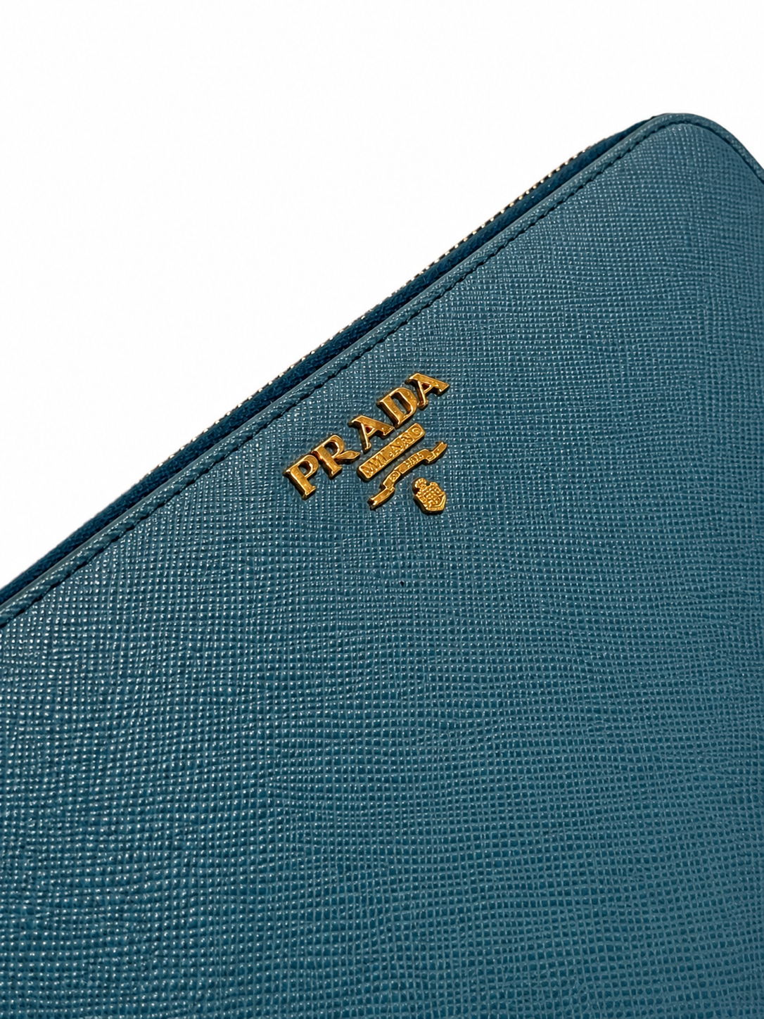 PRADA TURQUOISE SAFFIANO LEATHER WALLET