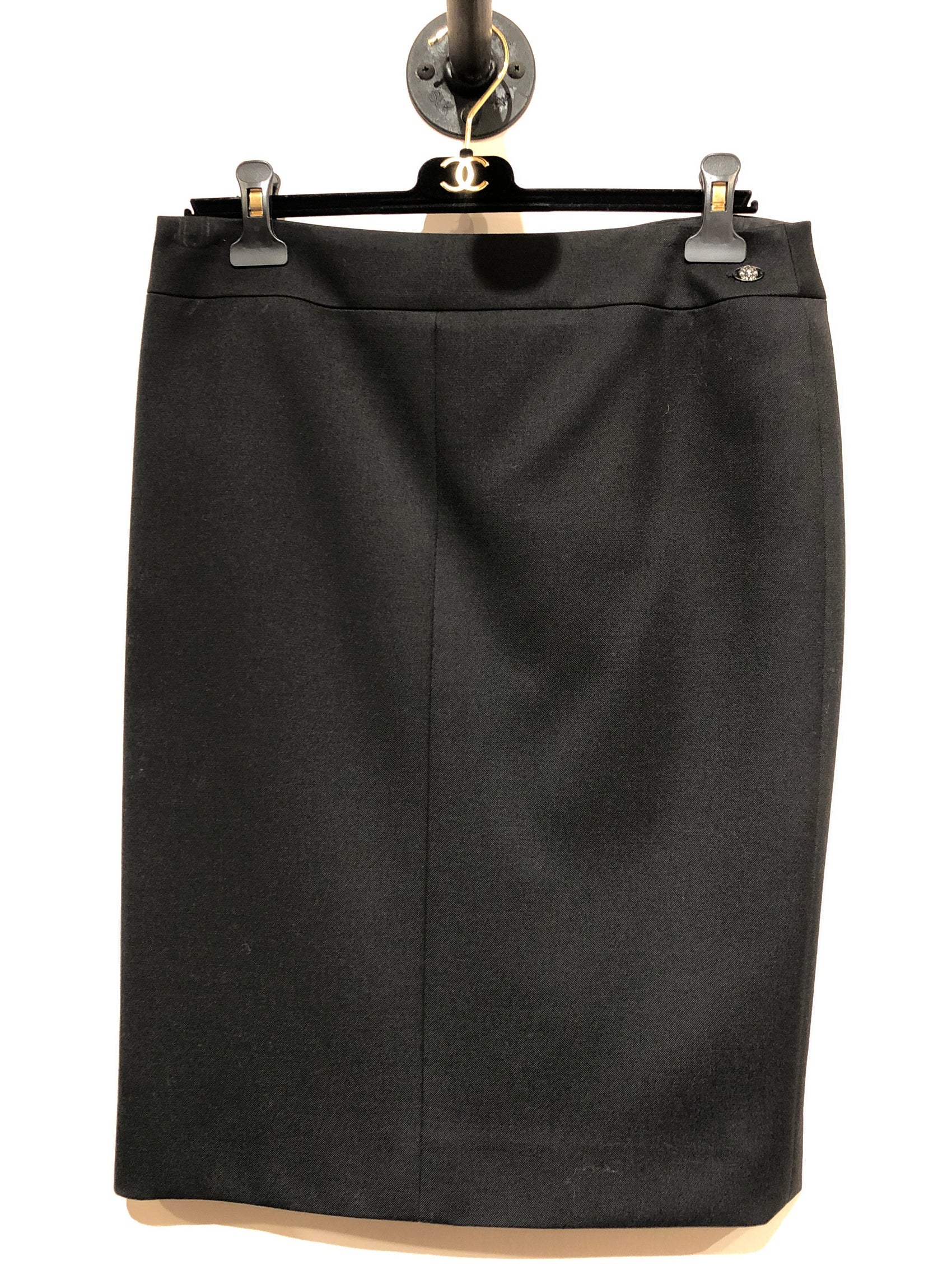 Chanel black pencil skirt