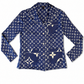 Louis Vuitton Navy Monogram Silk Shirt 36