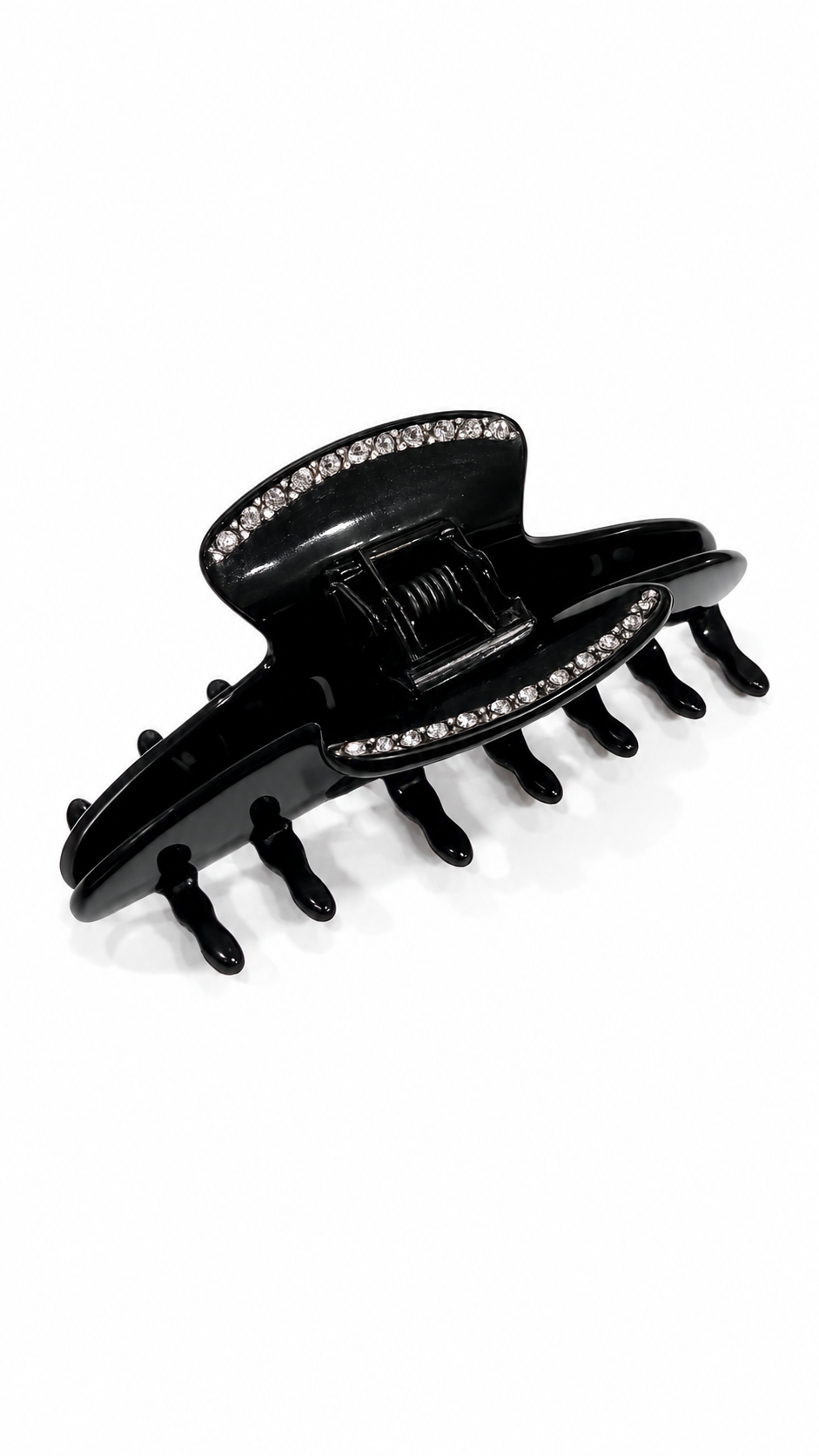 Chanel Black Resin Hair Clip with CC Logo
