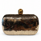Alexander Mcqueen Gold Sequin and Crystal Skull Clutch