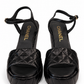 Chanel Lambskin Quilted Peep Toe Wedge Sandals - SIZE 37.5