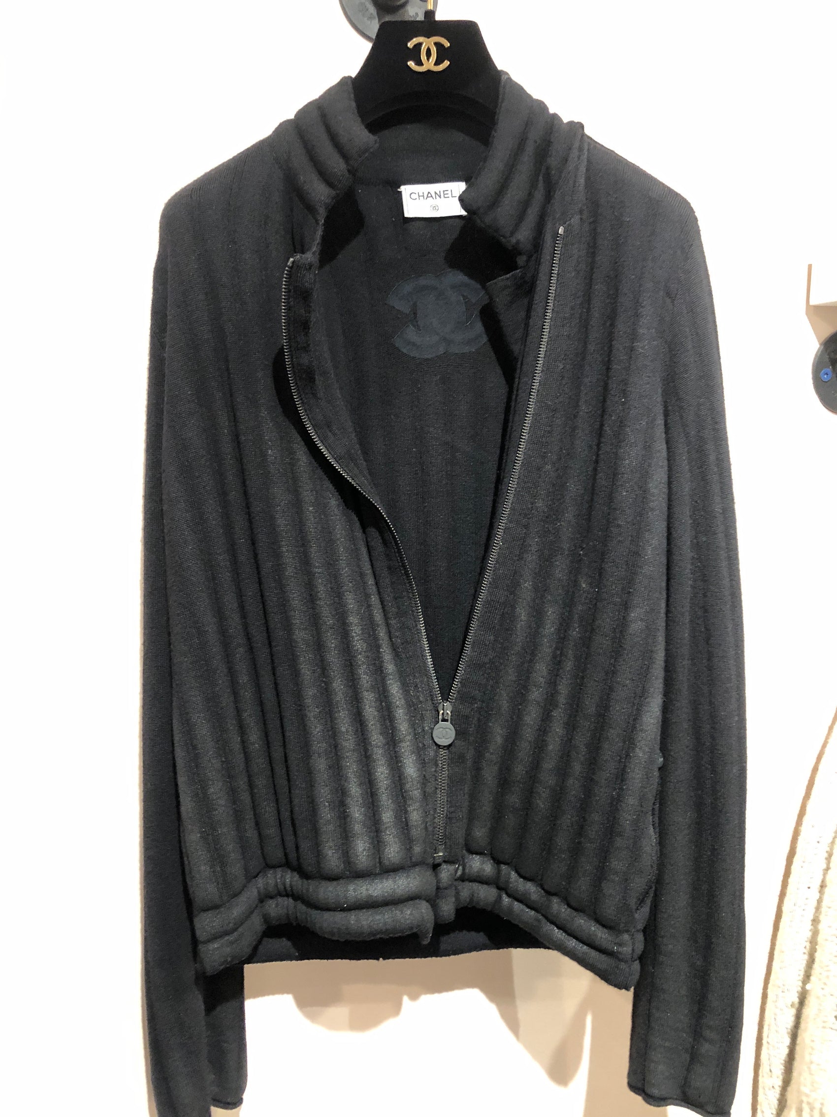 Chanel zip up sweater jacket