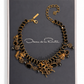Oscar de La Renta Cunky Gold Black Crystal Bug Necklace
