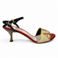 DOLCE AND GABBANA MULTI COLOR AMORE EMBROIDERD SANDALS - SIZE 38.5