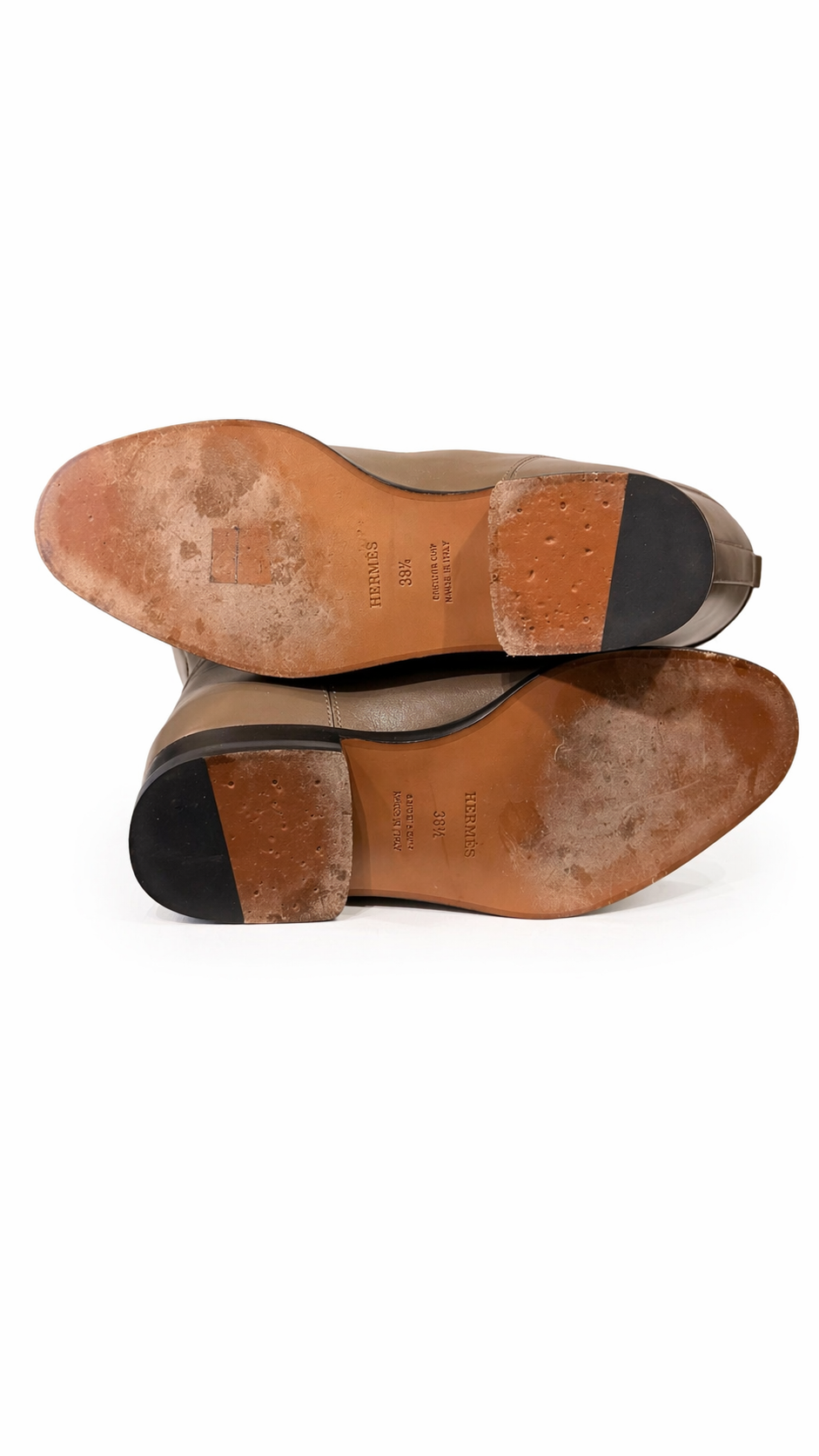 HERMES JUMPING BOOTS - BEIGE/ETOUPE  - SIZE 38.5