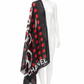 CHANEL BLACK AND RED CC POLKA DOT COTTON PAREO WRAP SHAWL