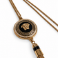 GIANNI VERSACE VANITAS CRYSTAL EENAMEL MEDUSA TASSEL NECKLACE