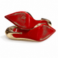 Christian Louboutin Silver Croc Embossed Heels 37.5