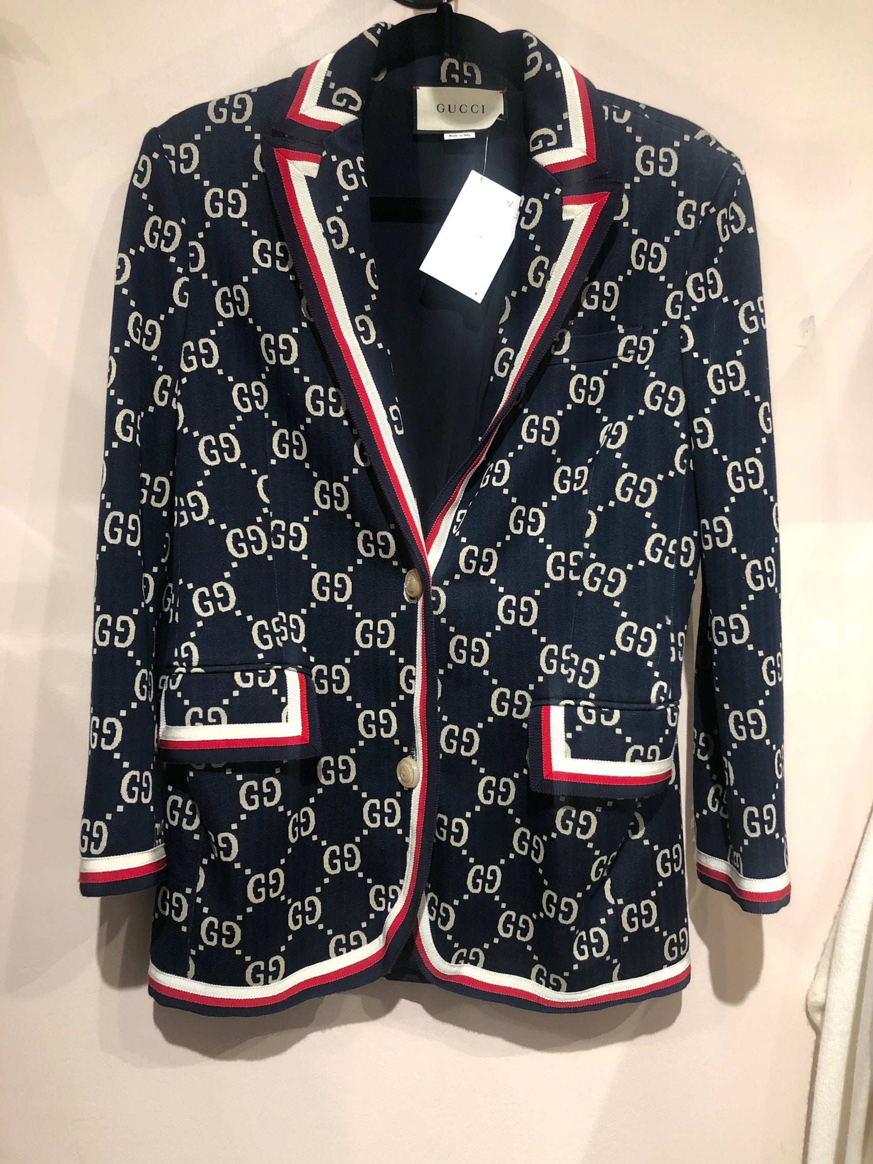 Gucci logo -navy blazer