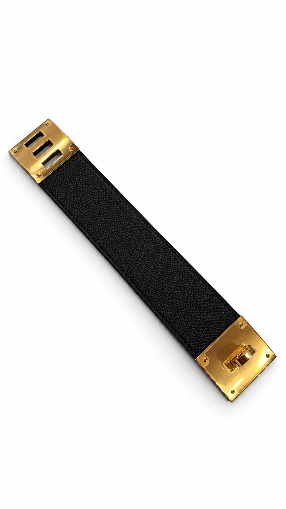HERMES KELLY DOG BRACELET IN BLACK LEATHER