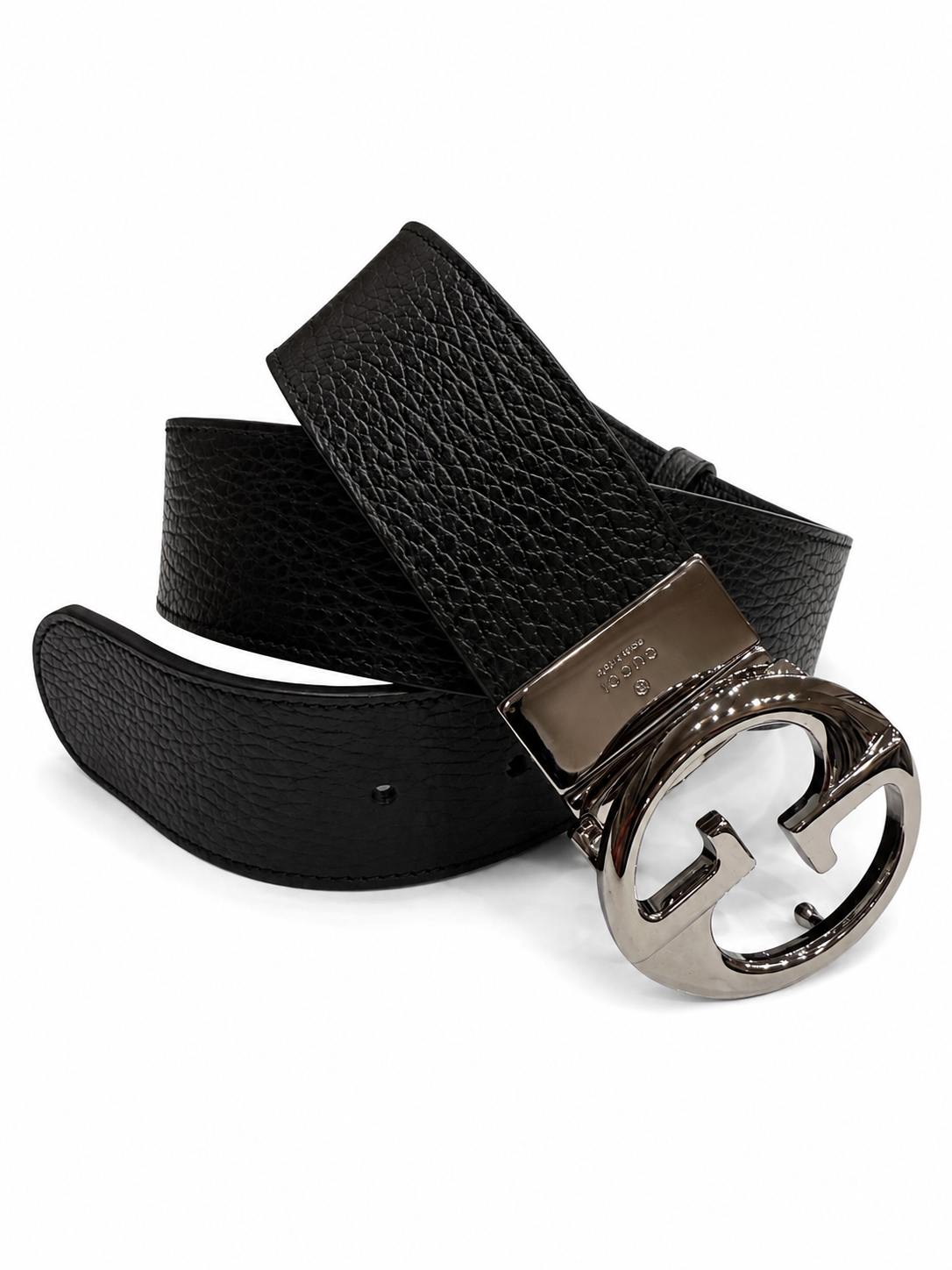 gucci black/navy interlocking gg reversible belt - size 85