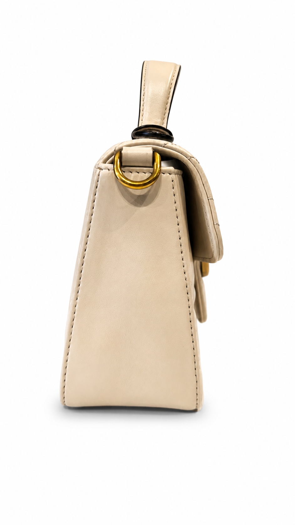 GUCCI WHITE CALFSKIN MATELASSE MINI GG MARMONT BAG