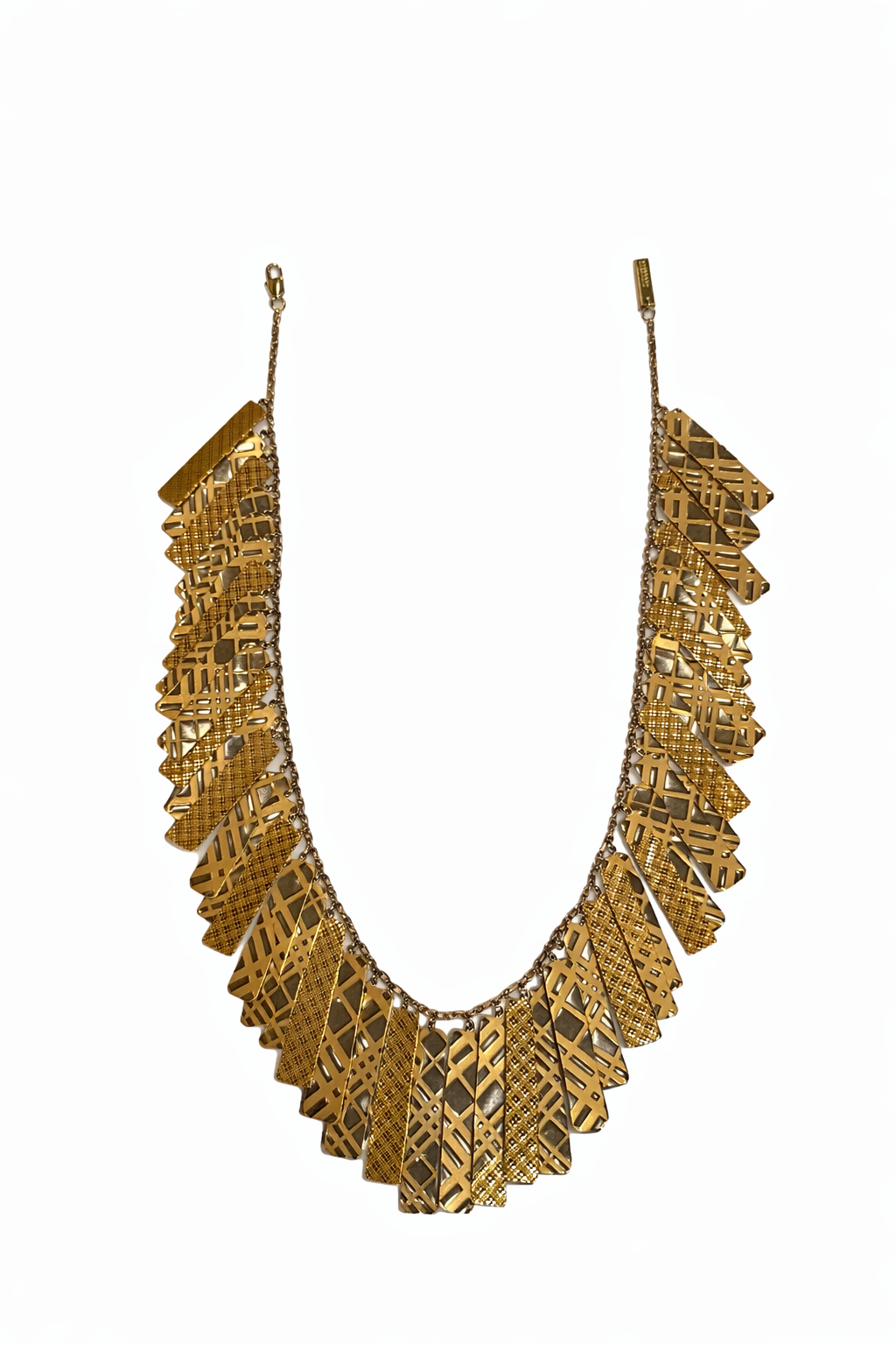 Burberry Check Pattern Engraved & Embossed Multi Tag Necklace