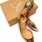 Christian Louboutin Silver Croc Embossed Heels 37.5