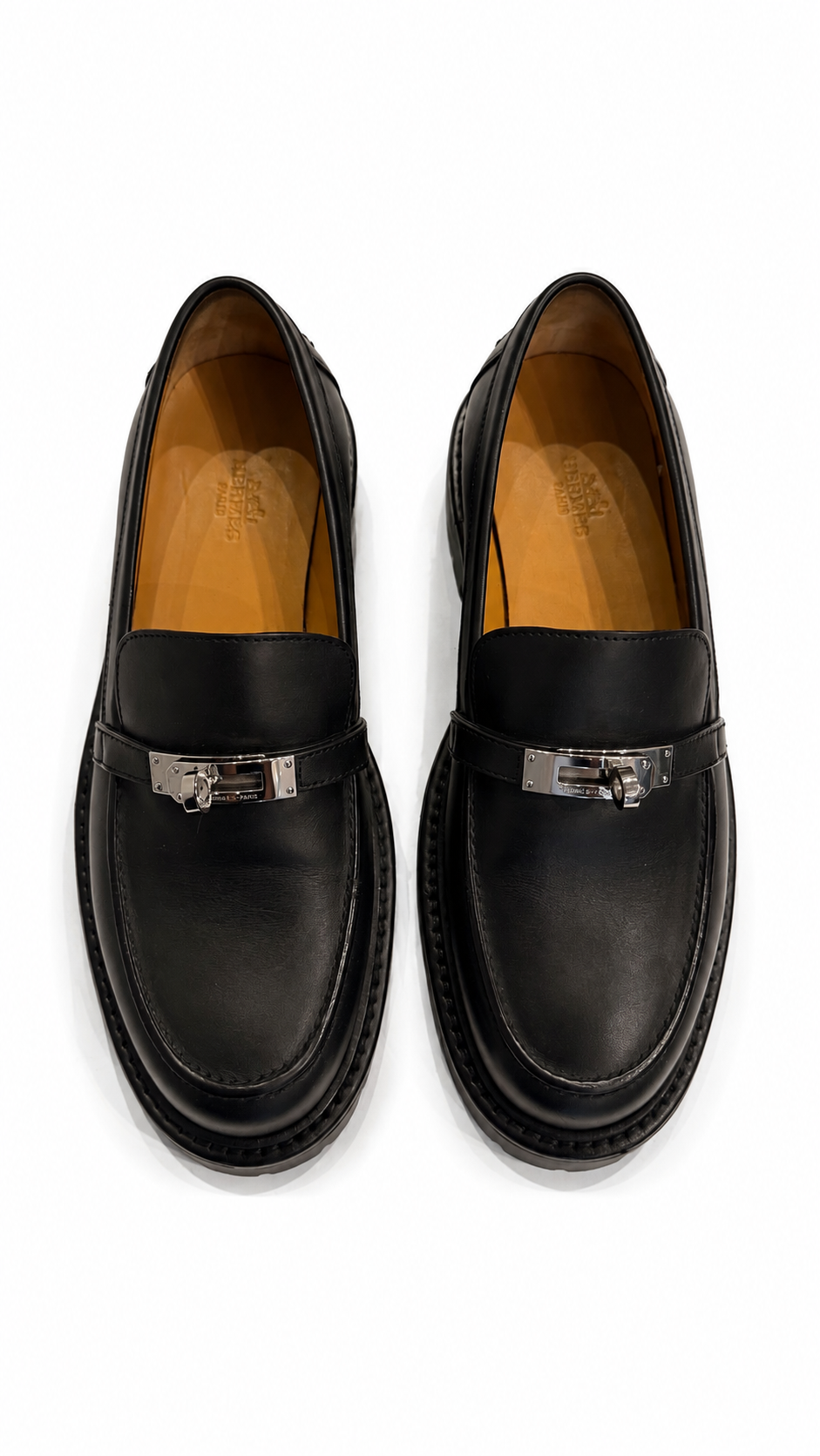 HERMES ICONE LOAFER IN BLACK - SIZE 38