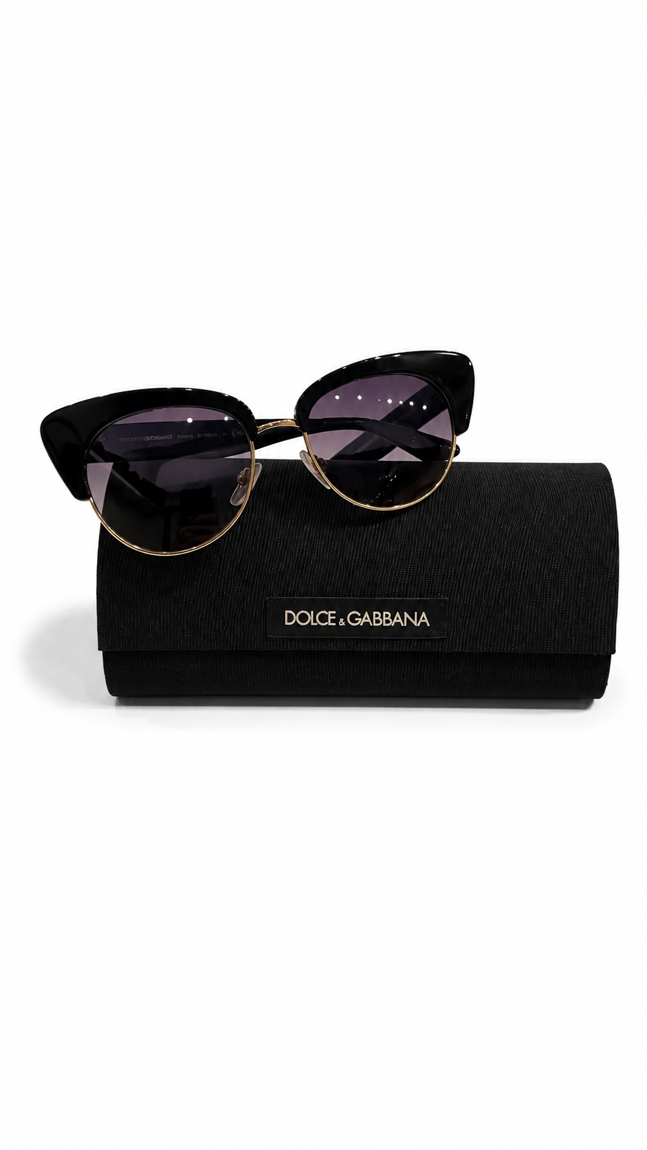 DOLCE AND GABBANA BLACK CAT EYE SUNGLASSES