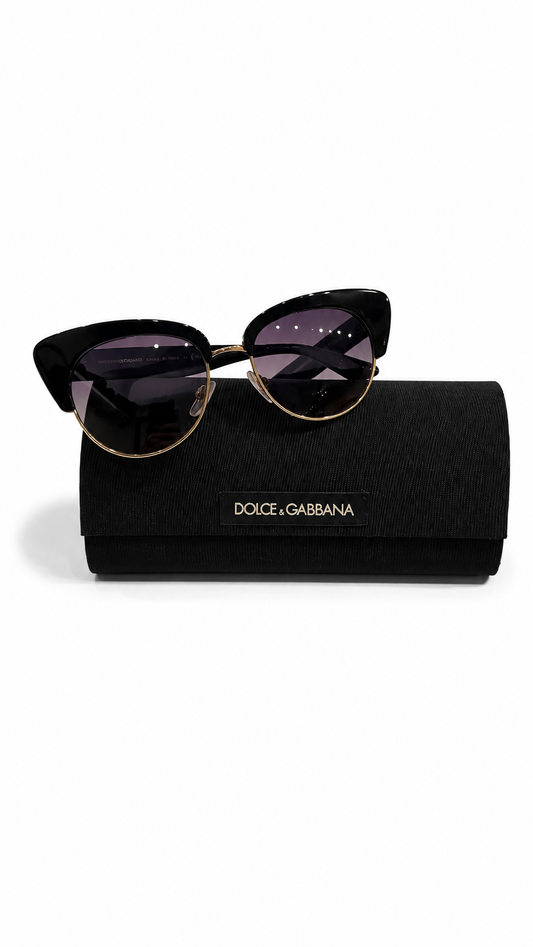 DOLCE AND GABBANA BLACK CAT EYE SUNGLASSES