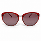 CHANEL RED/GUN METAL CAT EYE SUNGLASSES