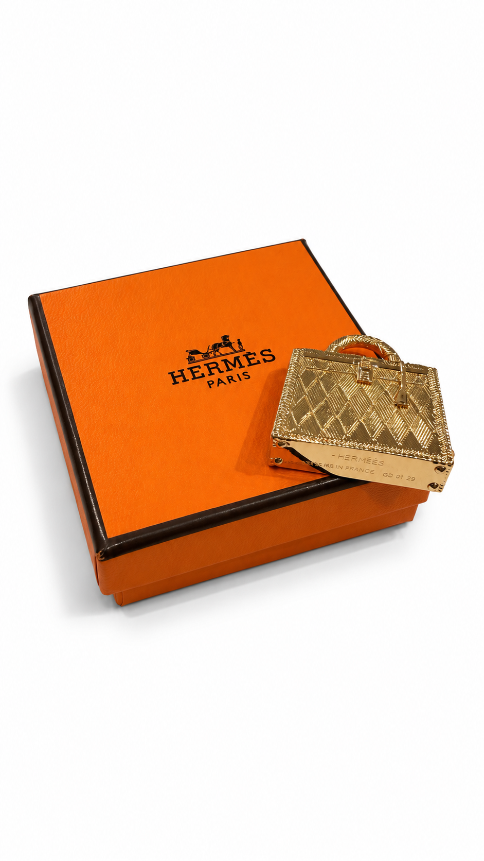 Hermès Curiosite Kelly Bag Pendant Top Charm Gold Plated