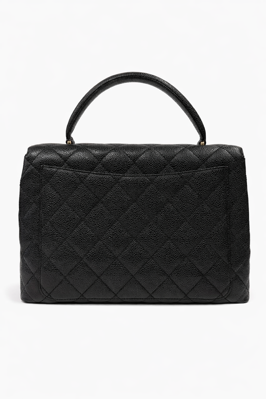 CHANEL KELLY IN BLACK CAVIAR LEATHER WITH TOP HANDLE BAG
