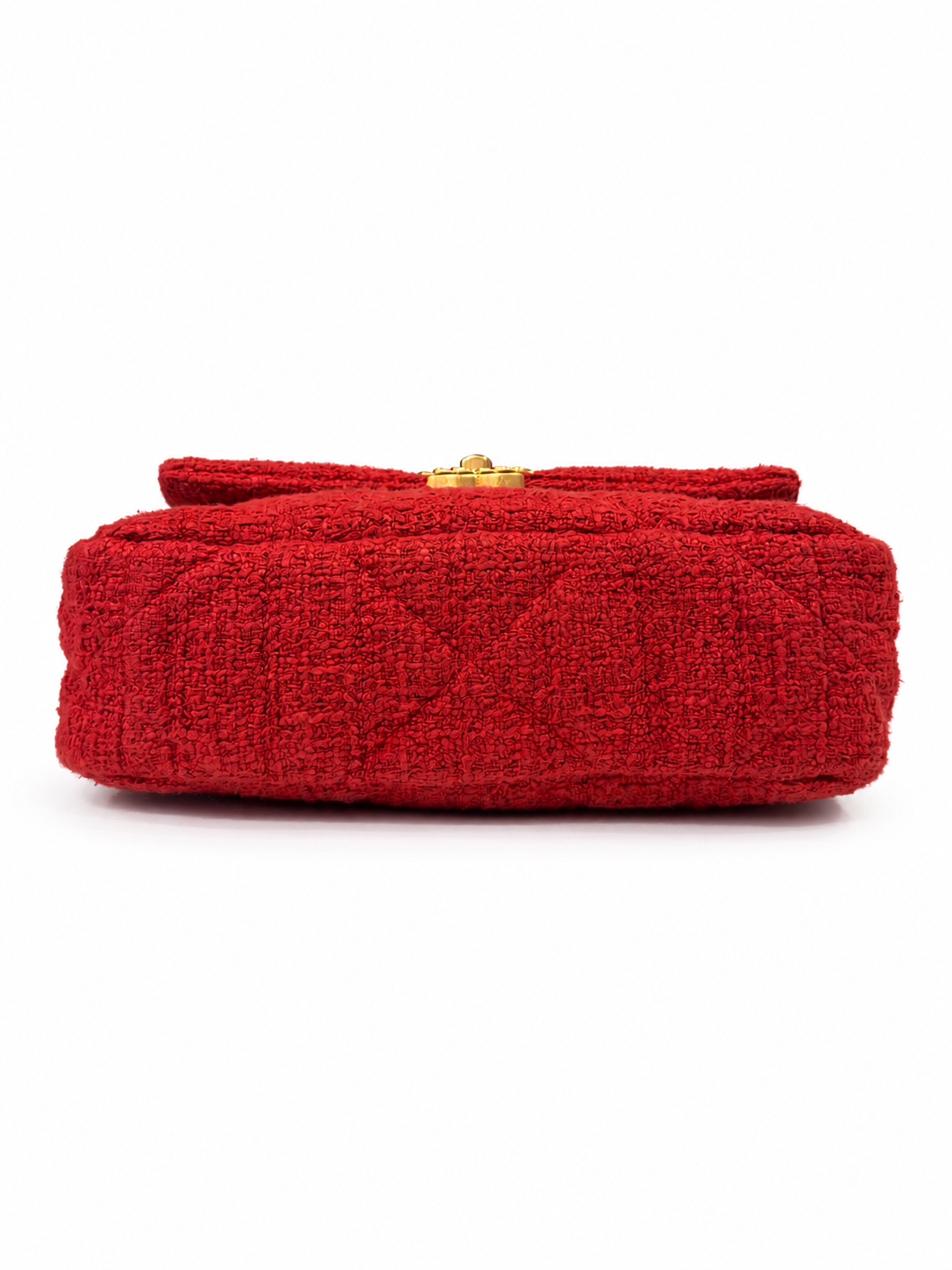 CHANEL RED QUILTED TWEED MEDIUM 19 FLAP BAG