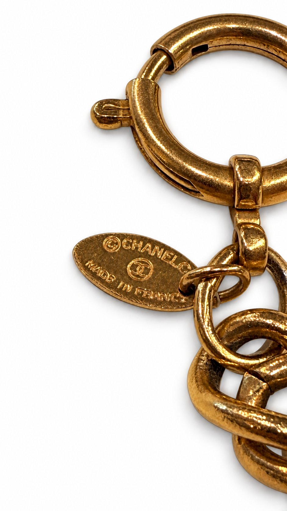 CHANEL 80'S VINTAGE RUE CAMBON GOLD CHARM BRACELET